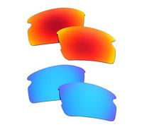 SOODASE Pour Oakley Flak 2.0 Des lunettes de soleil Rouge/Bleu 2 Paires Verres de remplacement polarisés
