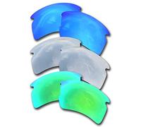 SOODASE Pour Oakley Flak 2.0 XL Des lunettes de soleil Bleu/Argenté/Vert Verres de remplacement polarisés