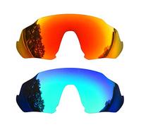 SOODASE Pour Oakley Flight Jacket Des lunettes de soleil Rouge/Bleu 2 paires Verres de remplacement polarisés
