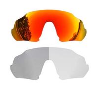 SOODASE Pour Oakley Flight Jacket Des lunettes de soleil Rouge/Photochromisme 2 paires Verres de remplacement polarisés