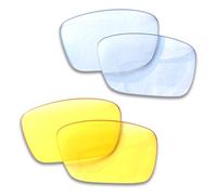 SOODASE Pour Oakley Fuel Cell Des lunettes de soleil Transparent/Jaune Transparent 2 Paires Verres de remplacement