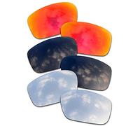 SOODASE Pour Oakley Straightlink Des lunettes de soleil Rouge/Noir/Argenté Verres de remplacement polarisés