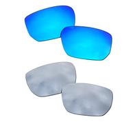 SOODASE Pour Oakley Style Switch Des lunettes de soleil Bleu/Argenté 2 Paires Verres de remplacement polarisés