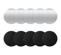 Soodyoow 10 Pièces aimer Téléphone Voiture, Plaque Aimantée Métallique Fin pour Support Magnétique, Plaque Magnétique Noir/Argent