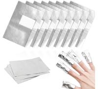 Soodyoow 100 X Semi-Permanent Nail Papillotes, Aluminium Nail Polish, Nail Polish Remover, Aluminium Foil Nail Polish Remover, Silver