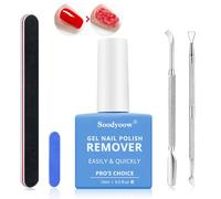 Soodyoow 15ml Dissolvant Vernis Gel, Dissolvant Vernis Semi-permanent, Gel Nail Polish Remover en 3-5 Min, Avec Limes à Ongles et Grattoir à Cuticules