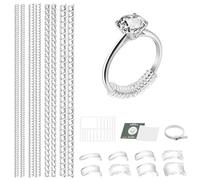 Soodyoow 19 Pièces Ajusteur de Bague Invisible, Reducteur de Bague, Ajusteurs D'anneaux en Spirale, Tailles Adaptateur Bague Trop Grande pour Hommes et Femmes
