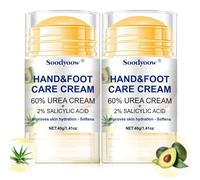 Soodyoow - 2 x 40g - Crème d'Urée 60% - Soin Hydratant pour Pieds Secs et Mains, Aide à Adoucir les Peaux Rugueuses - Pour une Peau Plus Douce