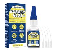 Soodyoow 30g Colle caoutchouc extra, Étanche, colle pour Caoutchouc Instantanée, Colle noire pour produits en caoutchouc, pneus, bottes, ceintures, travaux manuels, Avec 4 Gouttes Applicateurs