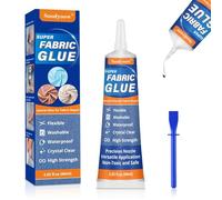 Soodyoow Colle pour Tissu, 60ML Colle Textile, Extra Forte et Permanente Résiste Lavage pour Réparations de Vêtements, Couture, Cuir, Loisirs Créatifs