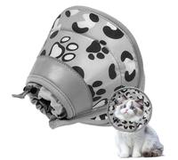 Soodyoow Collerette Chat, Colerette Chat Anti Lechage, Réglable et Pliable, Doux Collerettes pour Chats Après Chirurgie, Élisabeth Collier Cône pour Chats et Petits Chiens (Gris, M)