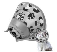 Soodyoow Collerette Chat, Colerette Chat Anti Lechage, Réglable et Pliable, Doux Collerettes pour Chats Après Chirurgie, Élisabeth Collier Cône pour Chats et Petits Chiens (Gris, S)