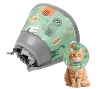 Soodyoow Collerette Chat, Colerette Chat Anti Lechage, Réglable et Pliable, Doux Collerettes pour Chats Après Chirurgie, Élisabeth Collier Cône pour Chats et Petits Chiens (Vert Menthe, L)