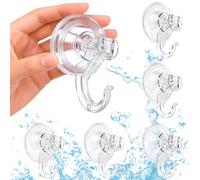 Soodyoow Lot de 6 Crochets à Ventouse, Transparent Amovible Ventouse Salle de Bain Robuste 5Kg, Plus Puissante, Pour Salle de Bain, Cuisine, Fenêtre, Multi-usage pour Intérieur et Porte-serviette