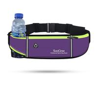 SooGree Ceinture de course pour homme et femme, sac banane imperméable avec bande réfléchissante, violet