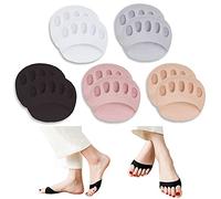 SooGree Coussinets métatarsiens invisibles en tissu nid d'abeille pour homme et femme - Réutilisables, 5 paires (noir, beige, blanc, rose, gris), 5 Pair (Pack of 1)