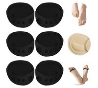 SooGree Lot de 3 paires de coussinets invisibles en tissu nid d'abeille pour avant-pied pour femme, demi-chaussettes invisibles sans orteils, coussinets métatarsiens pour homme et femme, soin de