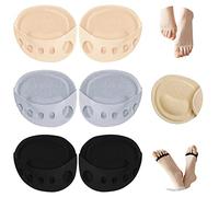 SooGree Lot de 3 paires de coussinets invisibles en tissu nid d'abeille pour avant-pied pour femme - Demi-chaussettes invisibles pour éviter la douleur et l'inconfort