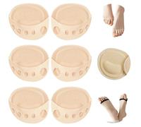 SooGree Lot de 3 paires de coussinets invisibles en tissu nid d'abeille pour avant-pied pour femme et homme - Beige - Taille M