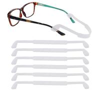 SooGree Sangles de lunettes en silicone, bande élastique antidérapante pour lunettes de soleil pour enfants, adultes, Lot de 6 transparents, 6 Paquets