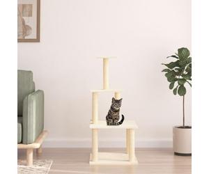 SooIarix Arbre à chat avec griffoir en sisal et peluche douce, 111 cm de haut, avec plateforme, grotte, surface de couchage et fixation stable pour l'escalade, l'entretien des griffes