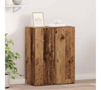SooIarix Armoire de bureau en bois vieilli 70 x 32 x 77,5 cm avec étagère, compartiment de porte et poignées d'arc pour le bureau à domicile, le bureau, l'administration, l'archivage et le rangement