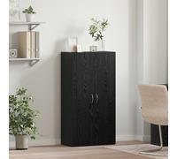 SooIarix Armoire de bureau en chêne noir 60 x 32 x 115 cm avec 2 étagères, espace de rangement pour classeurs et piles de papier, armoire de classement pour bureau, bureau à domicile et administration