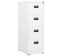 SooIarix Armoire de classement blanche en acier 46 x 62 x 133 cm avec 4 tiroirs verrouillables pour bureau, bureau à domicile et administration, compatible avec les classeurs légaux A4, durable et