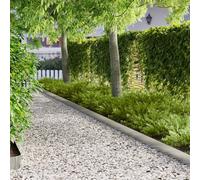 SooIarix Lot de 30 bordures de pelouse en acier - 100 x 15 cm - Revêtement par pulvérisation - Argenté - Bordures de jardin flexibles - Pour bordure de parterre, terrasse, chemin - Bordure décorative