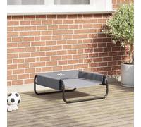 SooIarix Panier pour chien gris clair 57 x 57 x 24 cm en acier, imperméable et antidérapant, design respirant pour l'intérieur et l'extérieur, espace de couchage léger avec garde-corps de protection