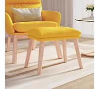 SooIarix Repose-pieds en tissu jaune moutarde 45 x 29,5 x 35 cm avec rembourrage et pieds en bois, rembourré comme tabouret et ottoman pour salon, chambre à coucher, couloir et garde-robe