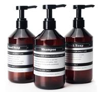 Sookdeo Bouteille distributrice pour Salle de Bain et Cuisine Rechargeable pour shampoing, après-shampoing, Savon à Vaisselle, Lotion, Huile, Savon de Douche avec Pompe, 17 oz, 500 ML, Lot de 3