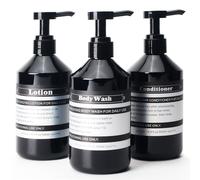 Sookdeo Bouteille distributrice pour Salle de Bain et Cuisine Rechargeable pour shampoing, après-shampoing, Savon à Vaisselle, Lotion, Huile, Savon de Douche avec Pompe, 17 oz, 500 ML, Lot de 3