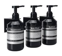 Sookdeo Bouteille distributrice pour Salle de Bain et Cuisine Rechargeable pour shampoing, après-shampoing, Savon à Vaisselle, Lotion, Huile, Savon de Douche avec Pompe, 17 oz, 500 ML, Lot de 3