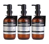 Sookdeo Lot de 3 distributeurs de Salle de Bain Rechargeables pour shampooing, après-shampoing, Savon, Vaisselle, Lotion, Huile, Savon de Douche avec Pompe et étiquette étanche, 500 ML (Ambre, avec