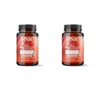 SOOL Gommes Complexe de 4 Champignons 2000 mg, 60 pièces, Saveur Fruits Rouges : Chaga, Reishi, Shiitake, Crinière de Lion | Gommes Nootropiques Haute Puissance | Mémoire & Concentration (Lot de 2)