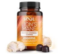 SOOL Gummies aux Champignons Lion’s Mane Goût Naturel 2000mg, 60 pièces | Complément à base de Lion’s Mane | Gummies Nootropiques Haute Puissance | Avec Vitamines B et C | Clarté Mentale