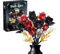 SOOLIO Bouquet de roses pour adultes, Halloween, femme, adolescente, petite amie, collection botanique florale artificielle, décoration gothique pour la maison ou le bureau (414 pièces)