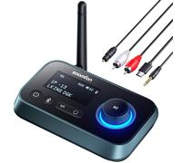 SOOMFON Émetteur Récepteur Bluetooth 5.0, 3 en 1 Adaptateur Audio Double Connexion, Recepteur Transmetteur Bluetooth AUX/RCA/Optique, Transmetteur Récepteur vers TV/Casque/Enceintes/Stéréo