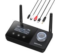 SOOMFON Emetteur Recepteur Bluetooth 5.3, 3 en 1 Adaptateur Bluetooth TV, Transmetteur Audio Bluetooth Double Connexion Longue Portée 30 m, Emetteur Bluetooth pour TV/Casques/Systèmes Audio etc