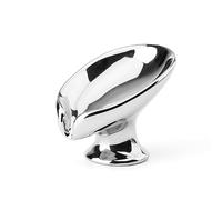 Soon Global Porte-savon de salle de bain en céramique, en forme de feuille, auto-drainant, argenté