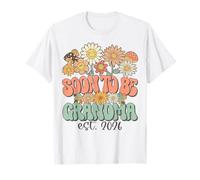 Soon to Be Grandma 2026 Expecting Baby Groovy Wildflower T-Shirt
