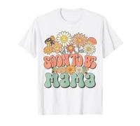 Soon to Be Mama Expecting Baby Pregnancy Groovy Wildflower T-Shirt