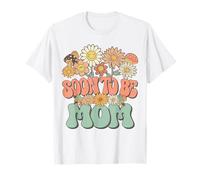 Soon to Be Mom Expecting Baby Pregnancy Groovy Wildflower T-Shirt