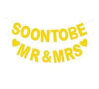 SOON TO BE MR and MRS Banner, Just Married Banner Wedding Garland, Rustic Burlap Wedding Bunting Decorations for Bridal Shower