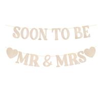 Soon To Be Mr & Mrs Bannière, Décorations Fête de la Mariée Pré-Enfilées Panneau Suspendu Pailleté Or pour Fournitures Décoration Fiançailles Fête Enterrement Vie Jeune Fille