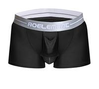SoonerQuicker Hommes Boxer Sous-VêTement Respirant SéParation Des Balles Scrotum Sexy Push Up Gay Freegun Ouvert Dim Lot Coton Transparent Filet BandoulièRe Convexe Physiologique Quatre Coins