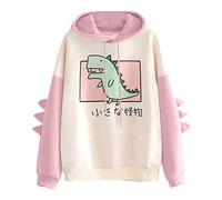 SoonerQuicker Sweat à capuche pour adolescentes et filles - Joli imprimé dinosaure - Sweat à capuche à manches longues - Pull décontracté tendance