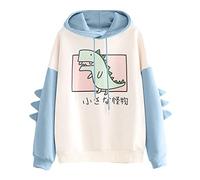 SoonerQuicker Sweat à capuche pour adolescentes et filles - Joli imprimé dinosaure - Sweat à capuche à manches longues - Pull décontracté tendance