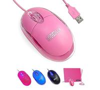 SOONGO Souris USB Rose pour Ordinateur Portable Mini Filaire PC Souris Ergonomique Portable Cadeaux d'anniversaire pour Enfants et Adolescentes1,5 m Câble